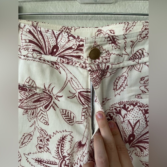 Isabel Marant White Floral Bootcut Cotton Pants Womens Size 40 FR/8 US - Picture 6 of 16
